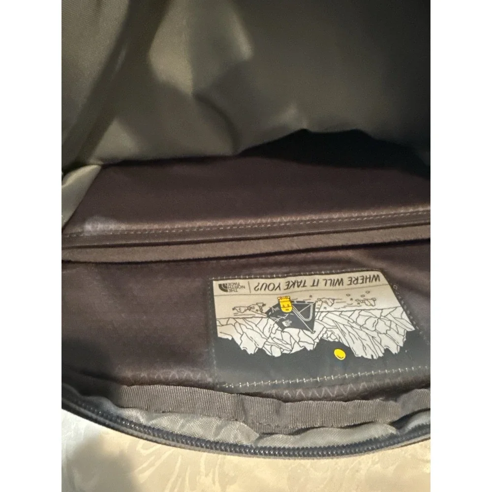 The North Face Surge Flexuent Laptop Backpack Light Gray Teal Outdoor Hiking